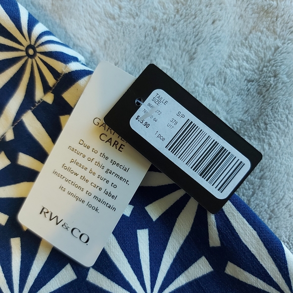 RW&CO Navy Patterned Pencil Skirt Sz S - Picture 2 of 8